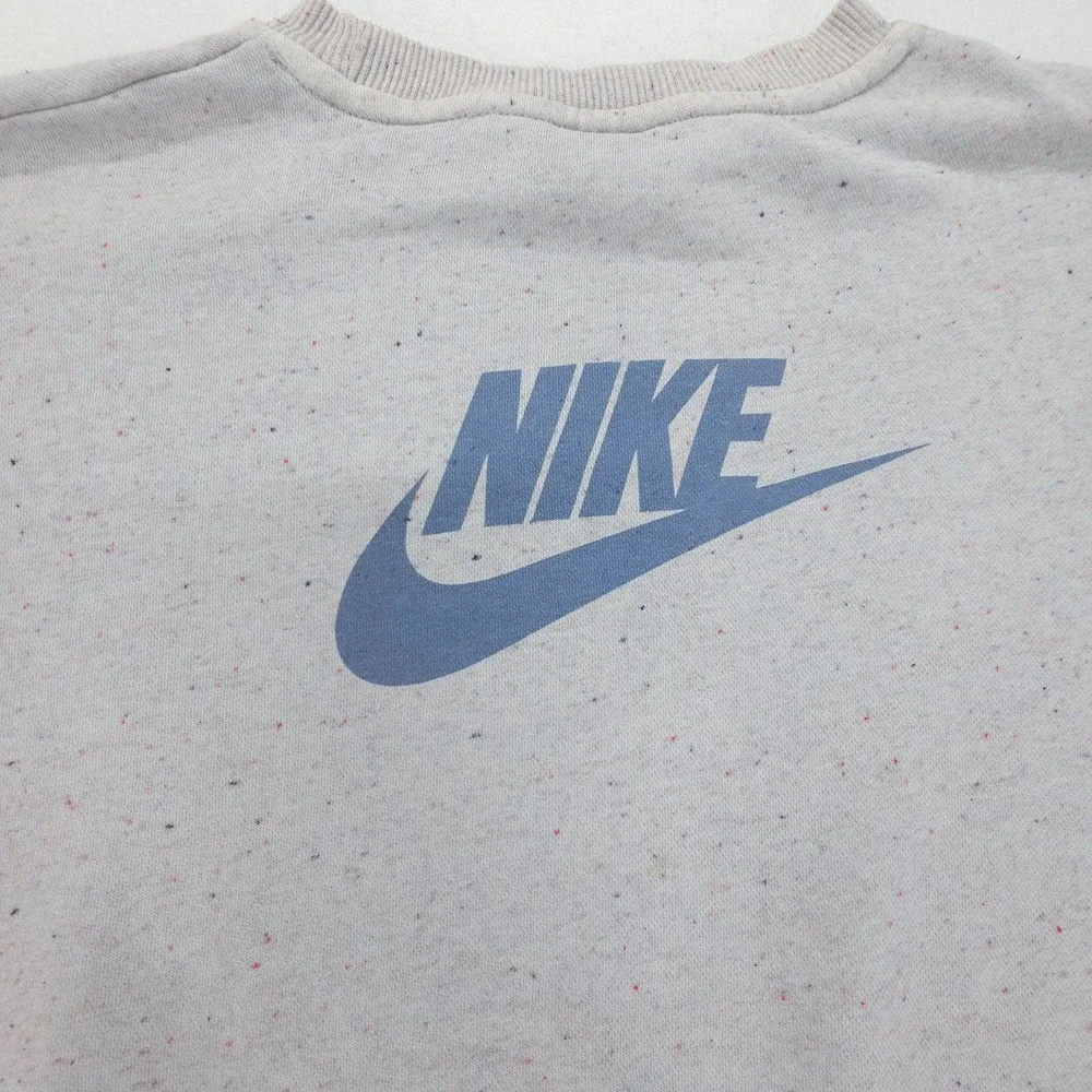 Nike Sweatshirt Kids XL Gray Sportswear NSW Icon Speckled Fleece Logo Crewneck